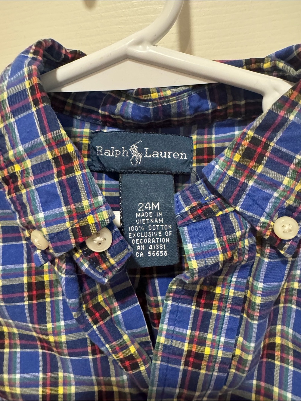 Ralph Lauren Blue Multi-Color Plaid Button-Down Shirt
